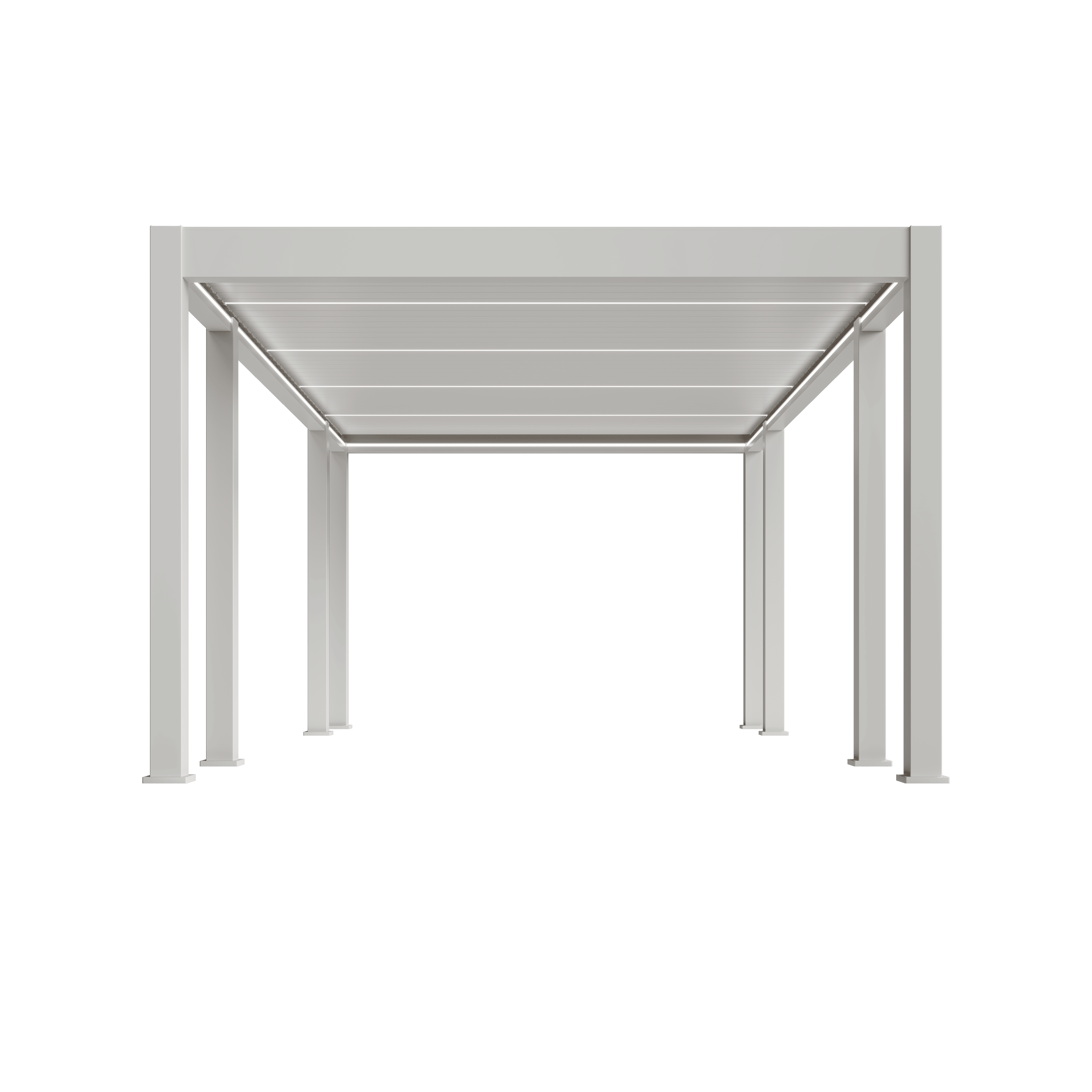 Orion Prestige overkapping - E-LED - 360x657 cm - Wit - Met elektrisch lamellendak en LED