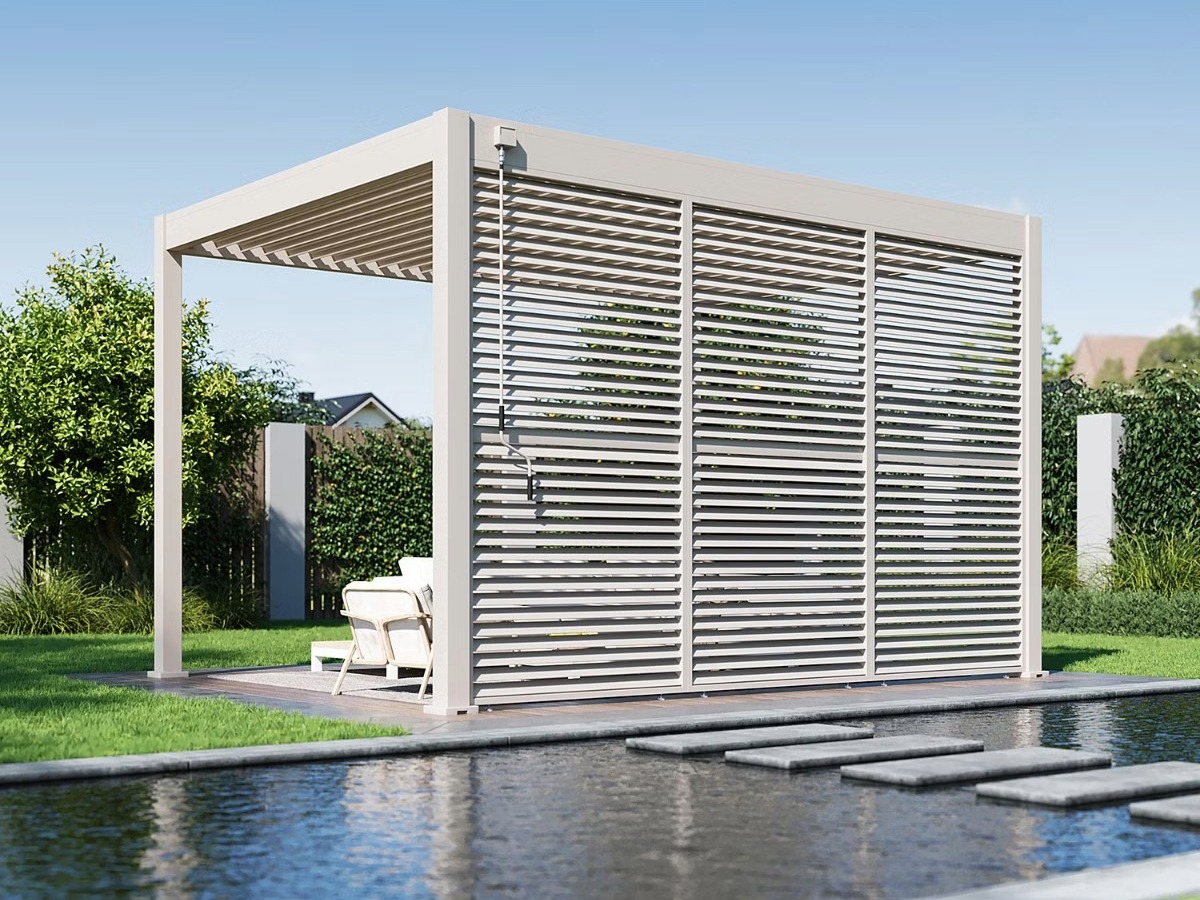 Orion shutterpaneel - Kantelbaar - Horizontaal - 113 cm - Voor 3,6 meter zijkant - Kiezelgrijs