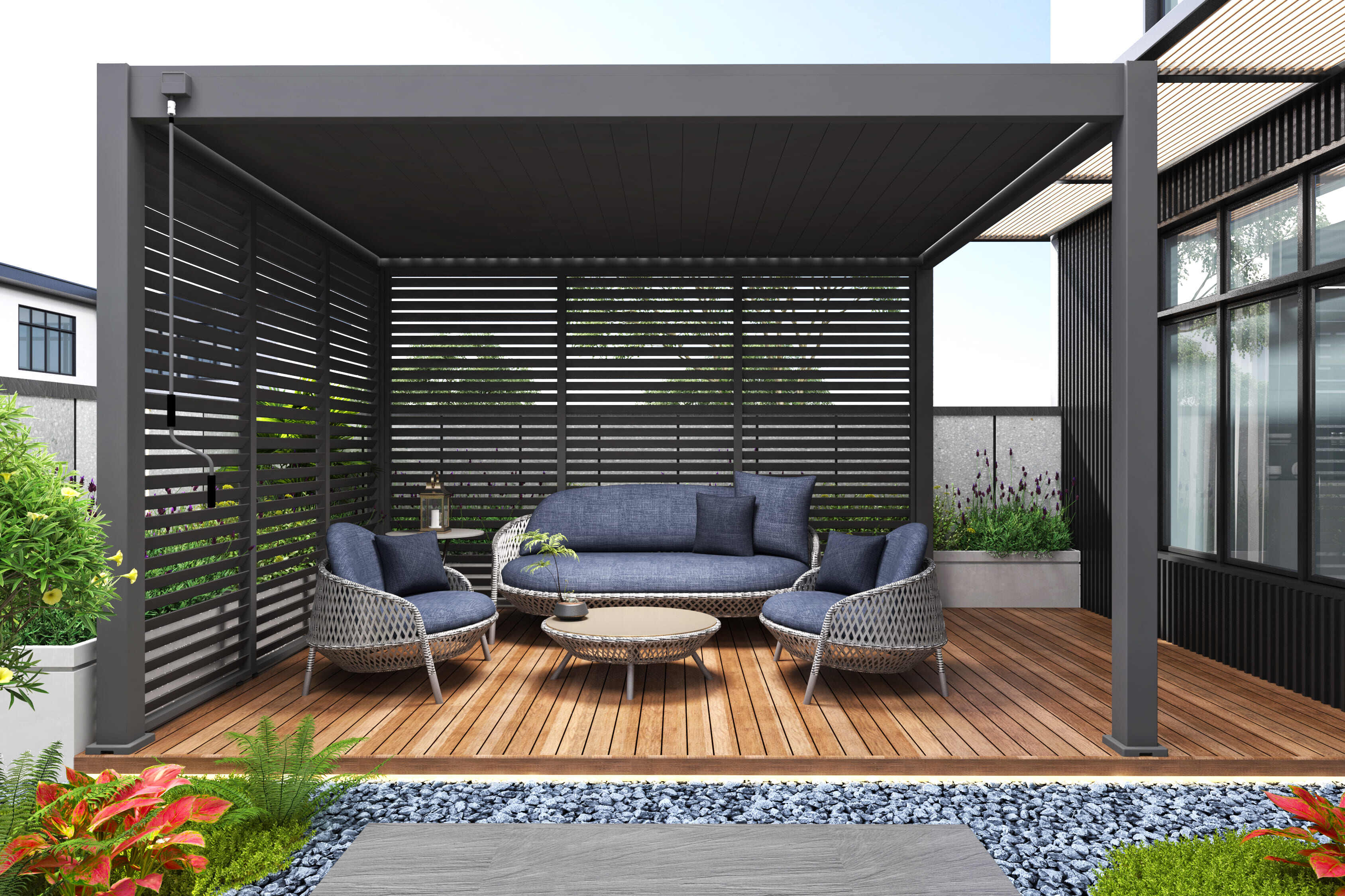 Orion shutterpaneel - Kantelbaar - Horizontaal - 93 cm - Voor 3 meter zijkant - Antraciet