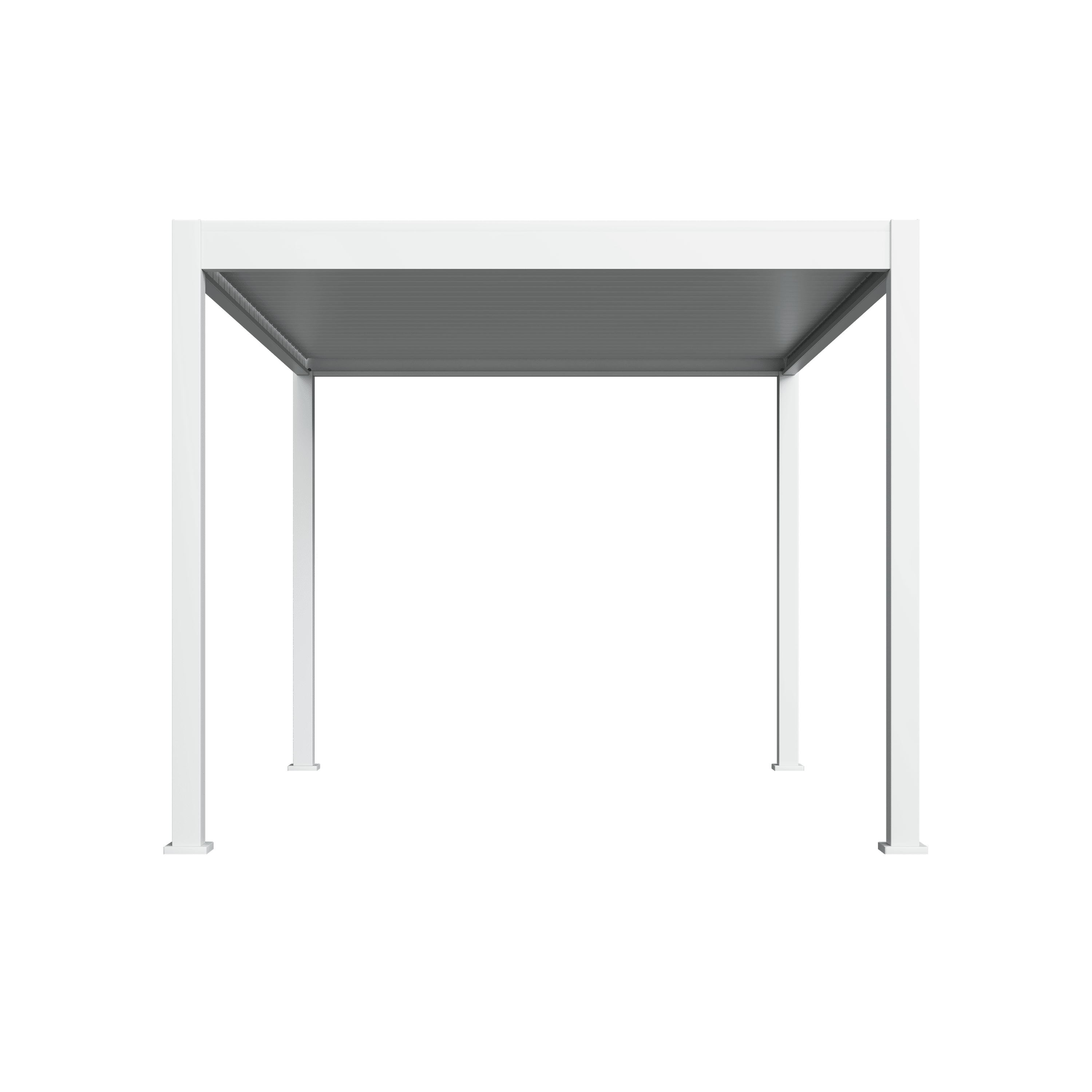 Orion Deluxe overkapping - E-LED - 300x400 cm - Wit - met elektrisch lamellendak en LED 