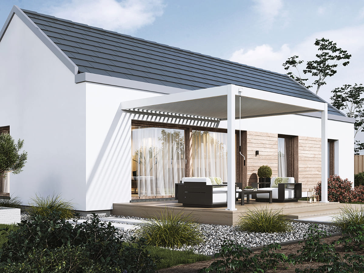 Orion Deluxe overkapping - Muurbevestiging - 360x400 cm - Wit