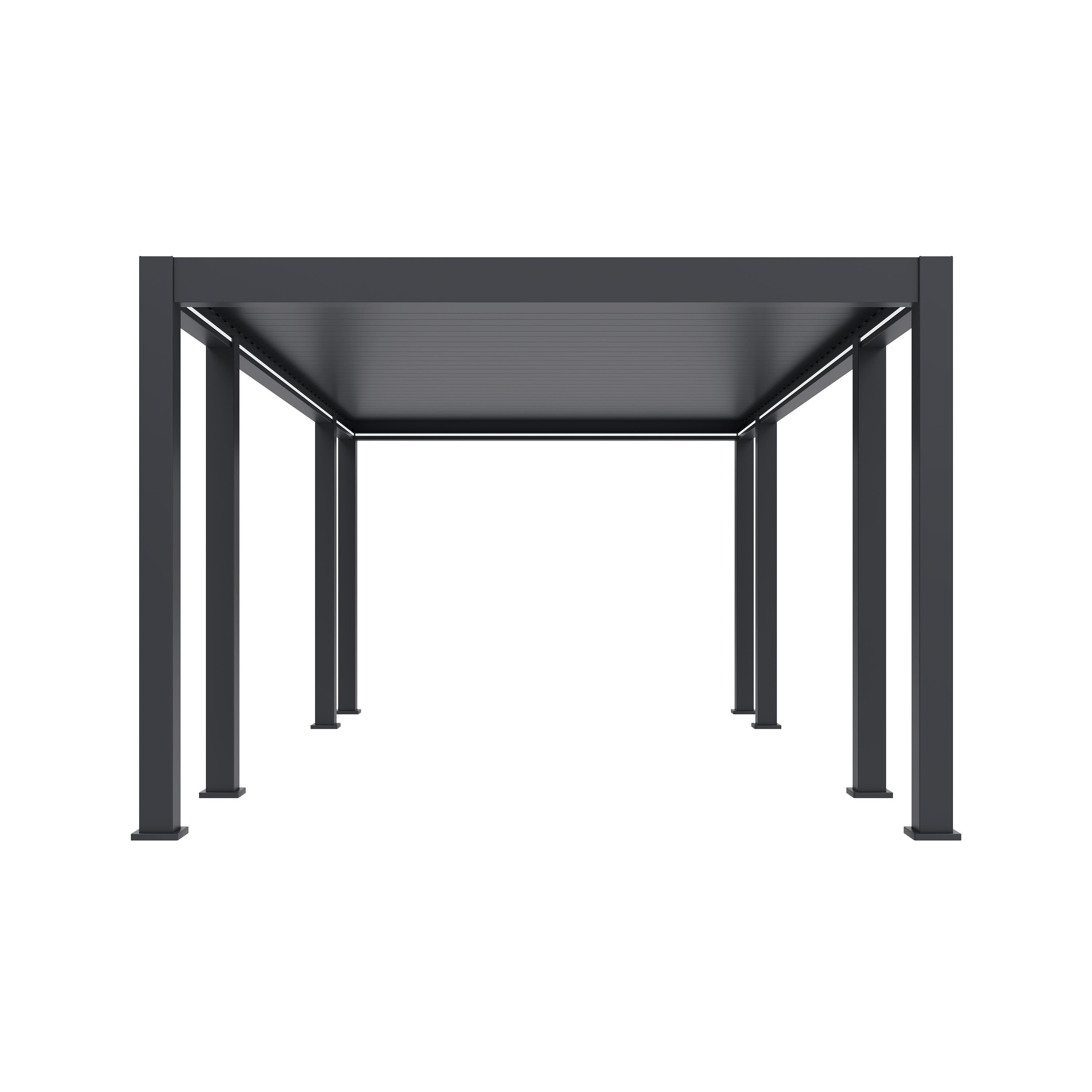 Orion Prestige overkapping - E-LED met elektrisch lamellendak en LED verlichting - 360x657 cm - Antraciet