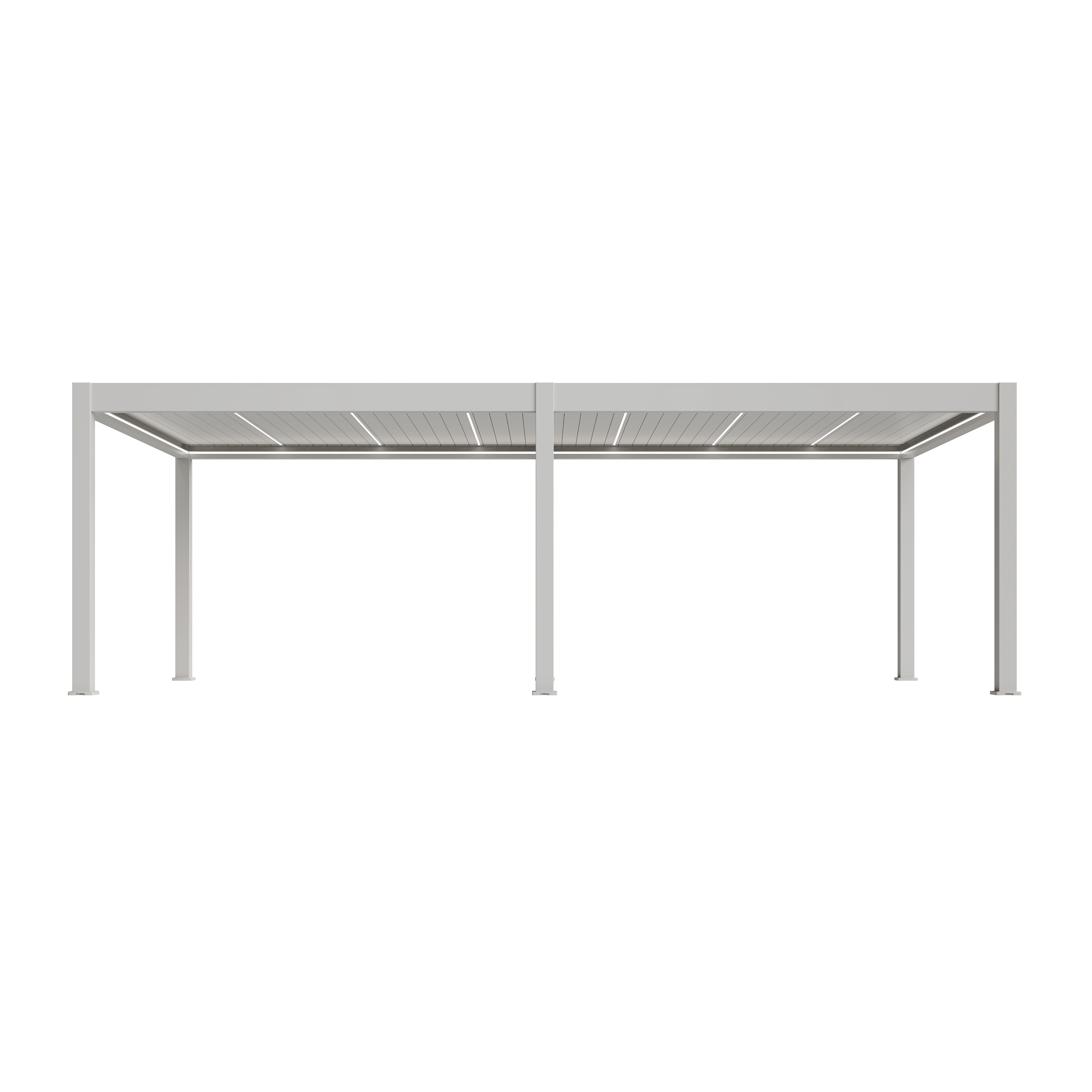 Orion Prestige overkapping - E-LED - 400x800 cm - Wit - Met elektrisch lamellendak en LED